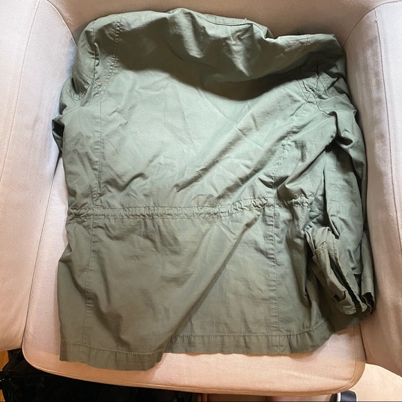 J. Crew olive green fall jacket with waist tie - Picture 3 of 3